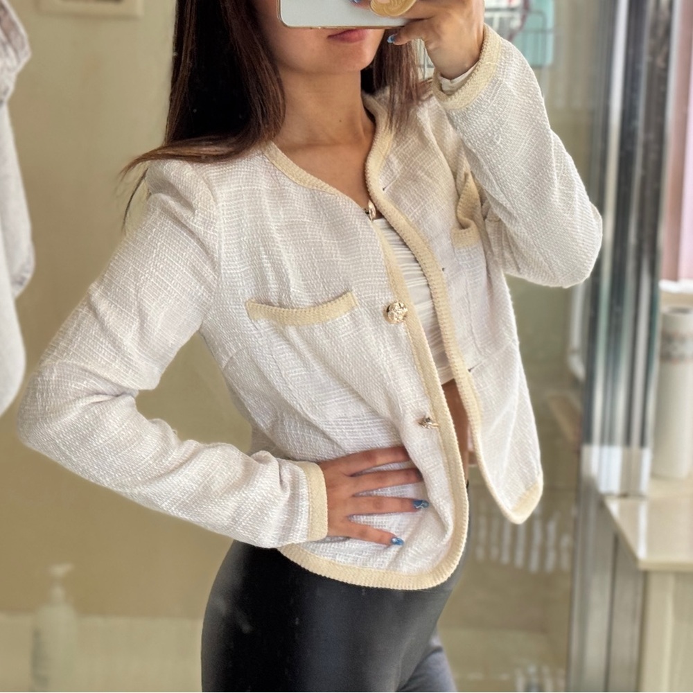 Tweed like material blazer